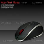Modern Computer Mouse in Black with Sample Text